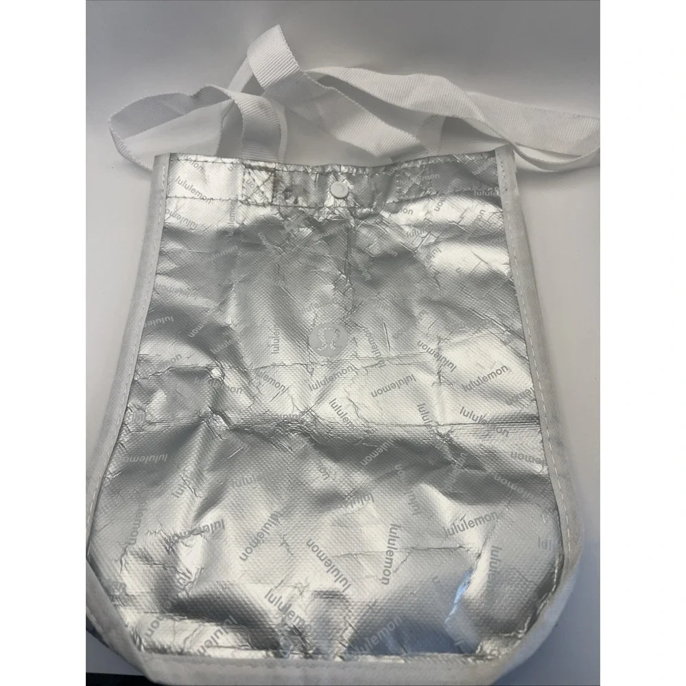 Lululemon Reusable Shopping Bag Lot White and Black Silver and White